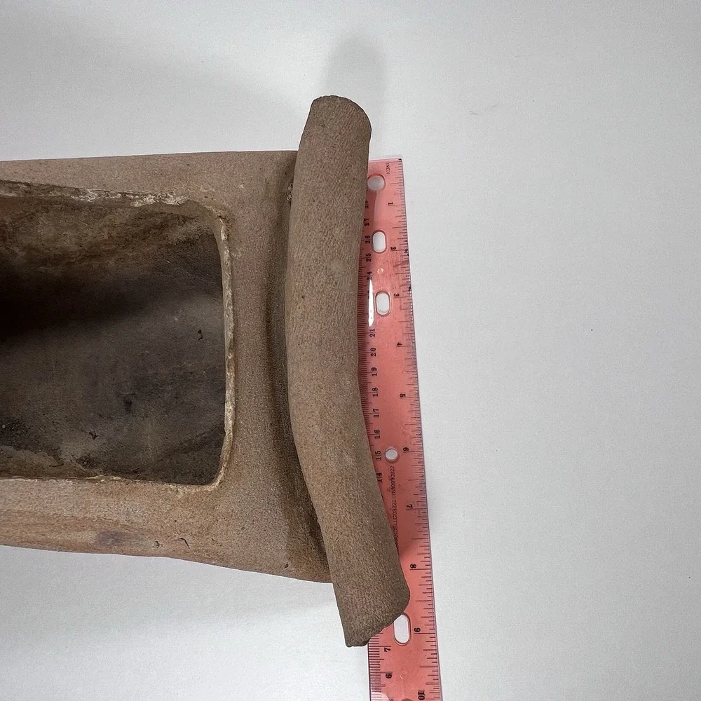 Vintage Pottery Planter Unique Paint Tube Stoneware Ikebana